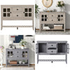 2 Drawers 2 Doors Sideboard Kitchen Buffet Cupboard Storage Cabinet Natural Grey