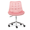 Velvet Office Chair Swivel Computer Desk Chair Armless Lift Chrome Legs Study