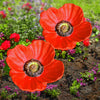 2pk Cast Iron Bird Feeder Poppy Water Dish Seed Nut Flower Pole Garden Ornament