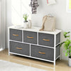 Chest of 5 Drawers Storage Wardrobe Cabinet Fabric Drawers & Metal Frame Hallway
