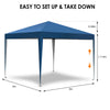 3X3m Pop-up Gazebo Marquee Canopy Outdoor Garden Party Wedding Tent Blue