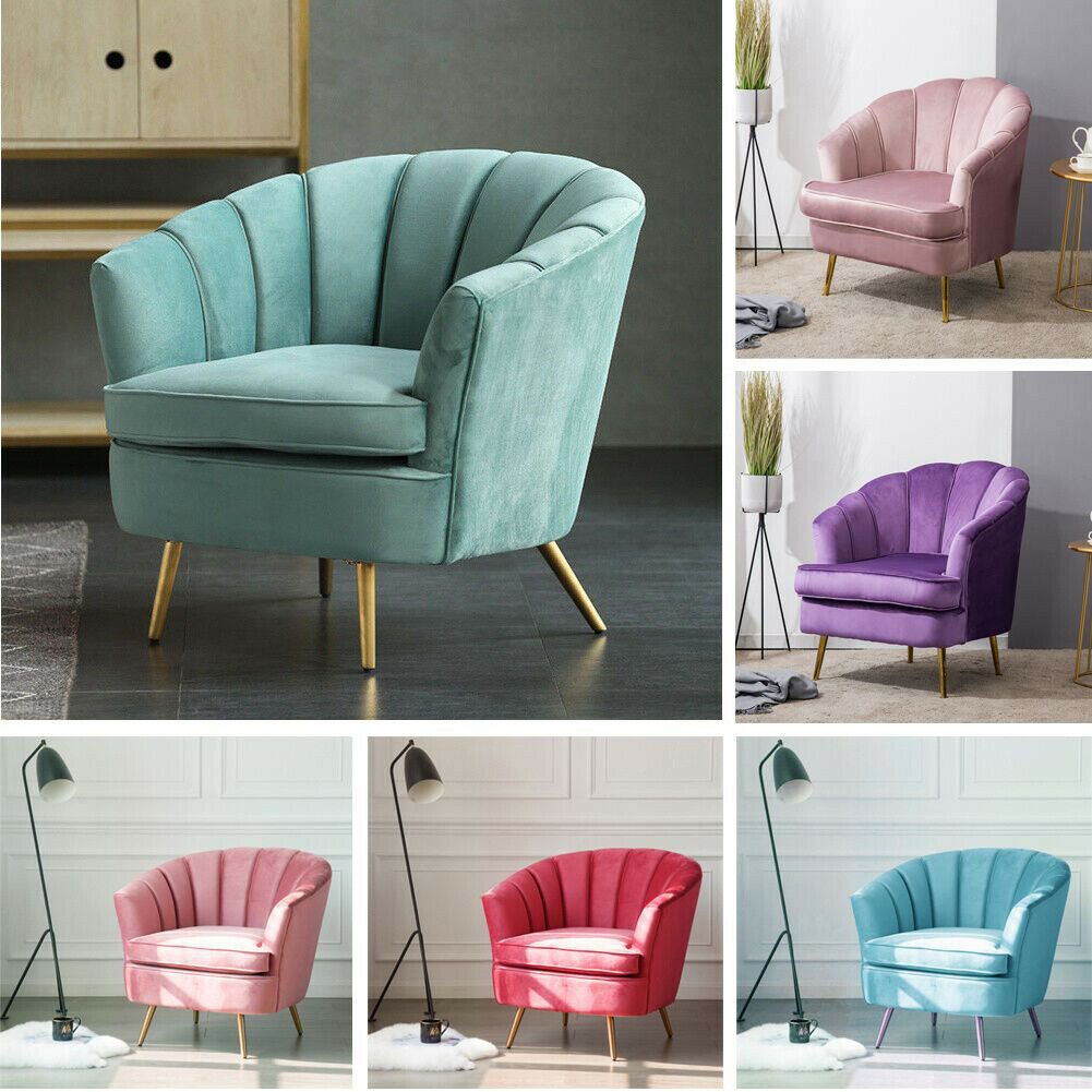 Blush Pink Wing Back Armchair Scallop Shell Cocktail Tub Occasional Lounge Chair