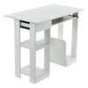 White Computer Desk with Drawers Shelf Study PC Table Home Office Workstation UK