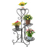 Wrought Iron Outdoor Indoor Pot Plant Stand Garden Decor Round Flower Rack Metal