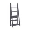 Contemporary Ladder Style Bookcase 4 Shelf Unit in Black Grey Oak White