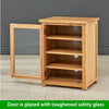 London Oak Hi-Fi Media Unit - Glass 1 Door Glazed Stereo Stand Cabinet - UK42