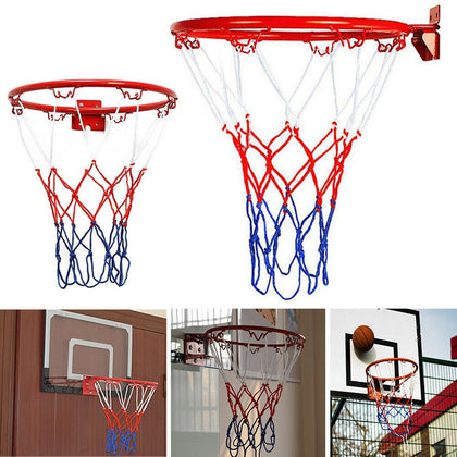 Outdoor Wall Mounted Basketball Hoop Ring & Net for Children Kids Sports 32cm UK