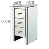 Mirrored Glass Chest Drawer Table Glass Bedside Table Mirrored Bedroom Furniture (Transparent)