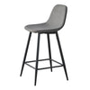 Pair of Kitchen Breakfast Bar Stools PU / Fabric Seat Metal Legs Bar Pub Modern