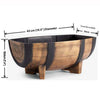 4PK Garden Barrel Flower Planter Pot Wooden Oak Effect Outdoor Decoration Home