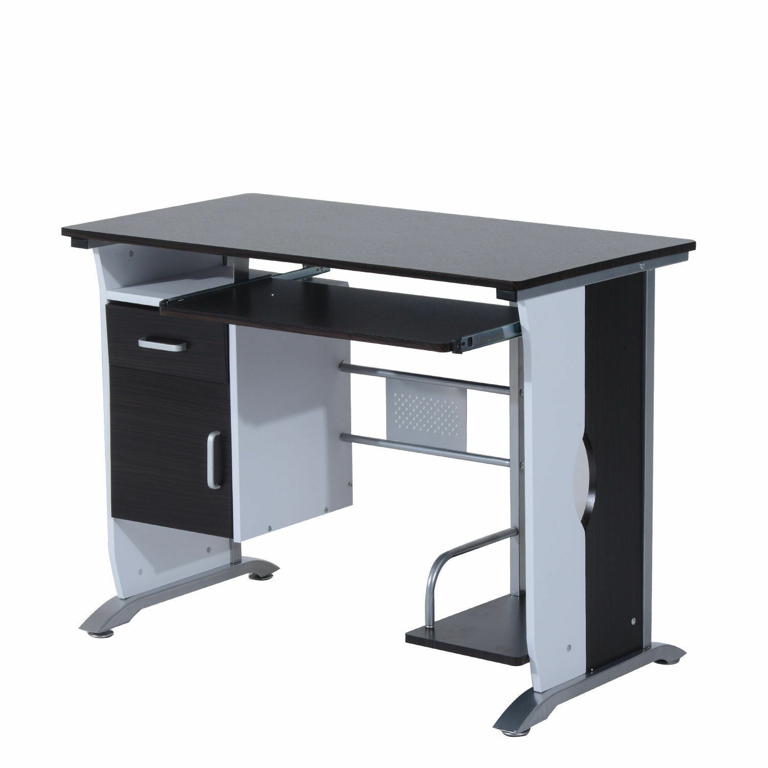 HOMCOM Computer Desk Drawer PC Writing Wooden Workstation Keyboard