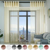 Voile Shimmer Net Curtain Sheer Slot Top Rod Pocket Window Drape Single Panel UK