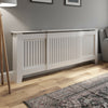 Radiator Cover Wall Cabinet Adjustable MDF Wood White Vertical Style Modern