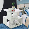 White Coffee Tea Table Square Side Desk Bedroom Nightstand with Storage Shelf