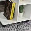 HOMCOM C-Shape End Table Storage Unit w/ 2 Shelves 4 Wheels Home White