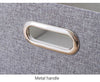 Foldable Fabric/Canvas Square Storage Boxes Drawer With Lids&Chrome Hand-Grey