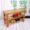3 Tier Natural Bamboo Wooden Shoe Rack Bench Organiser Stand Storage Shelf Seat