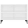 White Small TV Stand Media Storage Cabinet Chic Sideboard Industrial Metal Legs