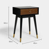 Solid Dark Wood Side Table | Vintage Inspired Side Unit Bedside