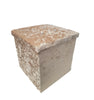 Crushed Velvet Diamante Storage Ottoman Seat Box Pouffee Foot Stool Crush Cubed
