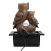Crystal Ball Owl Indoor Fountain Garden Water Feature LED Lights Statue Ornament