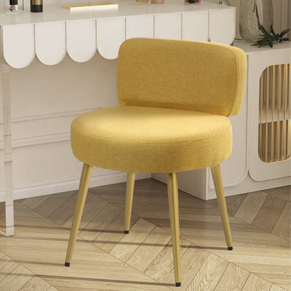Modern Dressing Table Chair Soft Padded Seat Metal Leg Piano Makeup Vanity Stool