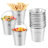 6 x Mini Serving Tinplate Buckets Kitchen Bucket for Chips, Food, Storage Pots