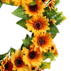 Artificial Sunflower Door Wreath Blossom Flower Garland Party Summer Hanging