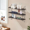Industrial 3-Tier Shelving Wall Mounted Rustic Hanging Floating Wood Book Shelf