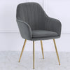 2pcs Velvet Padded Dining Chair Armchair With Metal Legs Home Office Restaurant