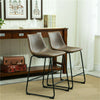 2 PACK INDUSTRIAL STYLE BAR STOOLS MODERN SEATING PADDED LEATHER LOOK STOOL CAFE