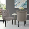 2pc Dining Chairs Velvet Padded Seat Button High Back Kitchen Lounge Restaurant