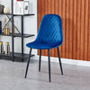 Set of 4 Velvet Dining Chairs Side Chair Metal Legs Padded Seat Living Room Home