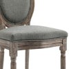 Set of 2 Elegant French-Style Dining Chairs w/ Wood Frame Foam Seats Grey