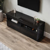 Black 120cm TV Stand Cabinet Unit High Gloss 2 Door Sideboard with LED Lights