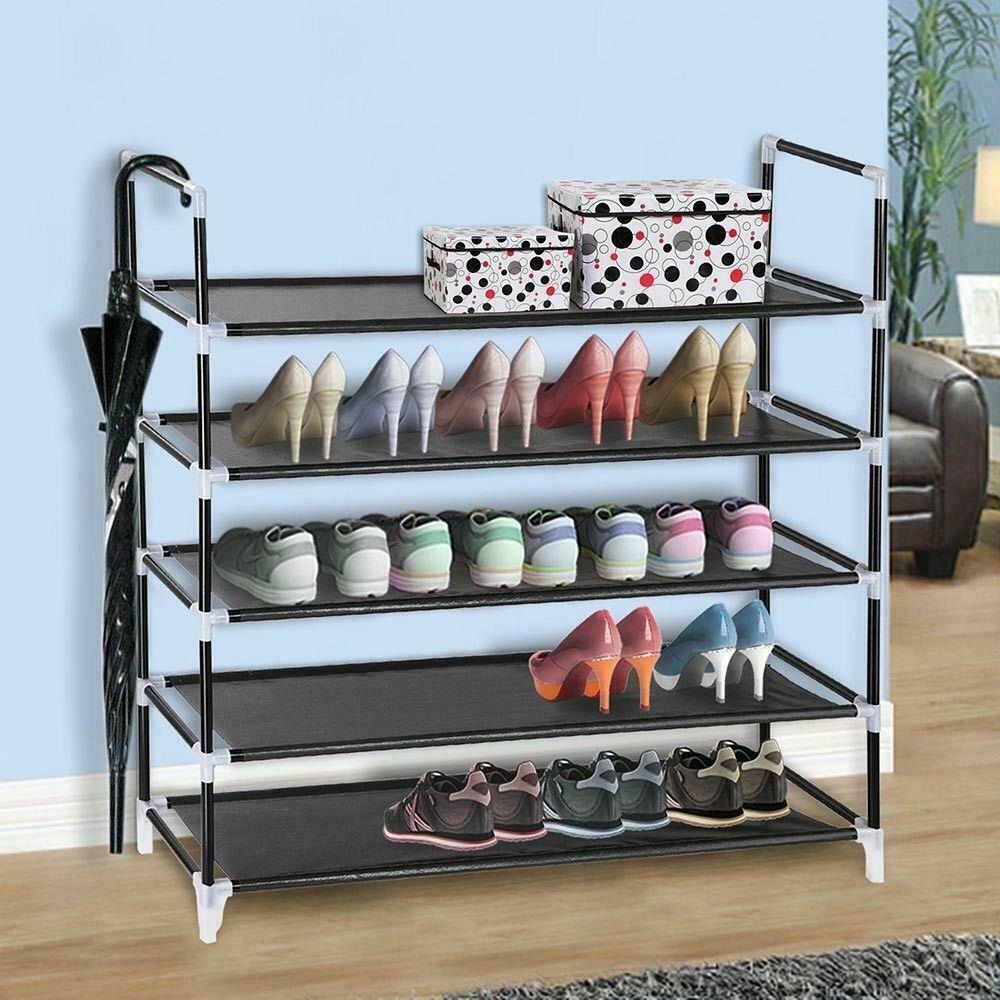 5 Tier Extendable Shoe Rack 25 Pairs Space Saving Storage Organiser Sh Quildinc