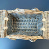 Antique Wash Two Tone Wicker Swing Handle Storage Shopping Picnic Hamper Basket
