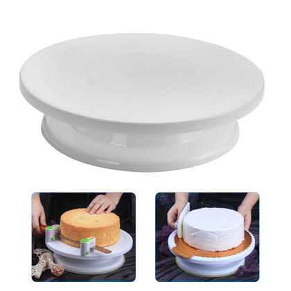 28cm 360 Rotating Cake Turntable Baking Kitchen Icing Decorating Stand Revolving