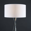 MiniSun Floor Lamp - Modern Chrome Tripod Light Fabric Drum Lampshade LED Bulb