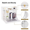 Home Wall Mounted Table Folding Computer Desk Floating Storage Workstation White