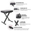 Keyboard Piano Bench Stool Soft Drum Throne Black Seat Padded Adjustable Height