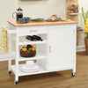 Kitchen Storage Trolley Cart Cupboard Drawer Wine Bottle Shelf Cabinet White MDF