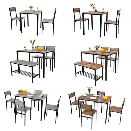 2/4 Seats Modern Dining Table and Chairs Set Metal Frame Kitchen Dining Room UK