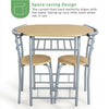Compact Dining Room Set, 3 Piece Kitchen Breakfast Bar Table with Storage Shelf