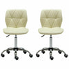 2x Cushioned Computer Desk Office Chair Chrome Legs Lift Swivel Adjustable Small