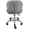 Cushioned Computer Desk Office Chair Chrome Legs Swivel Small Adjustable Grey