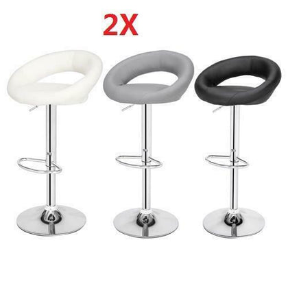 2X Bar Stool PU Faux Leather Ergonomic Swivel Foot Rest Kitchen Counter Pub Cafe