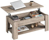 Wooden Coffee Table with Storage Lift Up Top and Shelf for Living Room, Gray