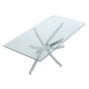 Rectangle Clear Glass Coffee Table With Cross Chrome Leg Living Room Furniture