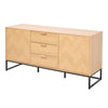 Rustic Chest Drawers Rattan Woven Sideboard Vintage Side Cabinet Storage Hallway